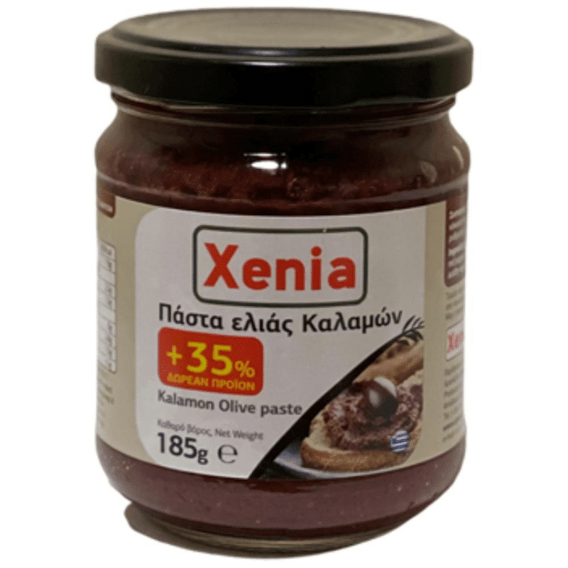 Kalamon Olivenpaste (185g) Xenia von Xenia bei Araxxon  - Hochwertiges griechisches Produkt.   Kalamon Olivenpaste (185g) Xenia από Xenia στο Araxxon  - Αυθεντικό ελληνικό προϊόν.
